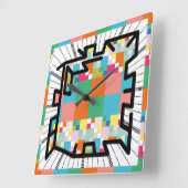 PIXELAT chained numbers by Masanser Quadratische Wanduhr (Winkel)