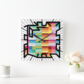 PIXELAT chained numbers by Masanser Quadratische Wanduhr (Zuhause)