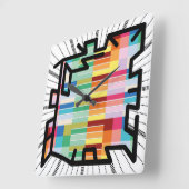 PIXELAT chained numbers by Masanser Quadratische Wanduhr (Winkel)