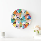 PIXELAT ERSTE SERIES TRIANGLES VON Masanser Große Wanduhr (Zuhause)