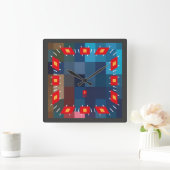 PIXELAT FIRST SERIES LEX by Masanser Quadratische Wanduhr (Zuhause)