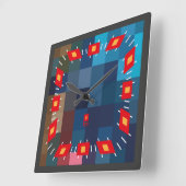 PIXELAT FIRST SERIES LEX by Masanser Quadratische Wanduhr (Winkel)