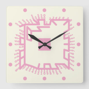 Pixelat prime max chained numbers by Masanser Quadratische Wanduhr