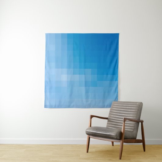 Pixelated Blues Wandteppich (Beispiel (Horizontal))