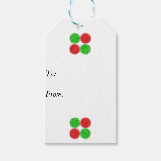 Pixelated Candy Dots Gift Tag Geschenkanhänger (Vorderseite)