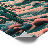 Pixelated Desert Oasis Poster (Ecke)