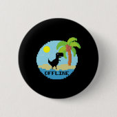 Pixelated Dinosaur Vacation Tech Enthusiasts Coder Button (Vorderseite)