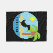 Pixelated Dinosaur Vacation Tech Enthusiasts Coder Fleecedecke (Vorderseite (Horizontal))