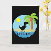Pixelated Dinosaur Vacation Tech Enthusiasts Coder Karte (Gelbe Blume)