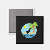 Pixelated Dinosaur Vacation Tech Enthusiasts Coder Magnet (Vorderseite/Rückseite)