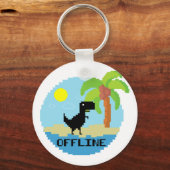 Pixelated Dinosaur Vacation Tech Enthusiasts Coder Schlüsselanhänger (Vorderseite)