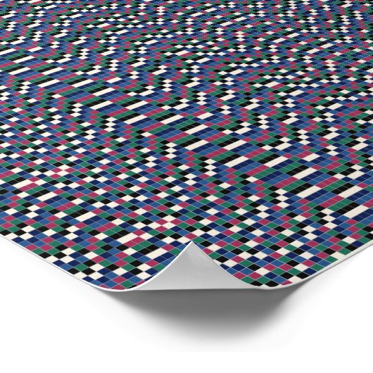 Pixelated Floral Pattern  Poster (Ecke)