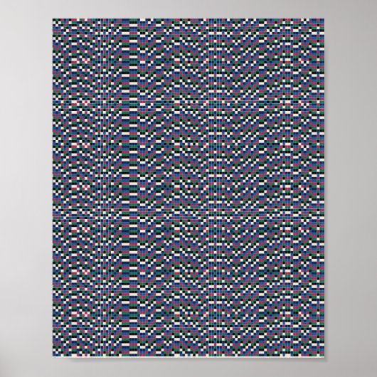 Pixelated Floral Pattern  Poster (Vorne)