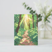 Pixelated Forest Paradise Postkarte (Stehend Vorderseite)