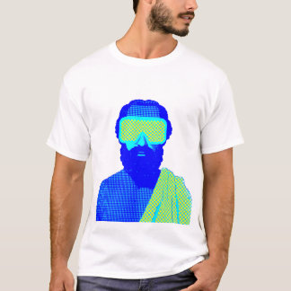 Pixelated Futuristic Bearded Figure Retro T-Shirt