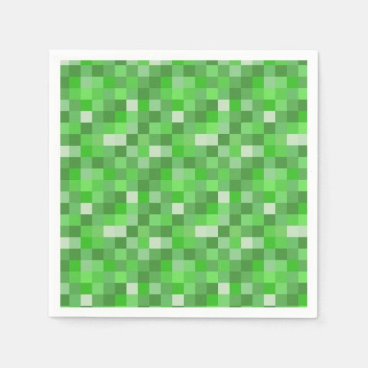 Pixelated Gamer Green Building Folded  Serviette (Vorderseite)