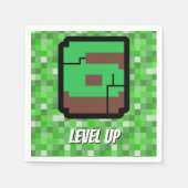 Pixelated Gamer Green Building Level Up 6 Serviette (Vorderseite)