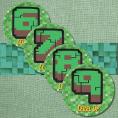 Pixelated Gamer Green Building Level Up 7 Pappteller
