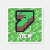 Pixelated Gamer Green Building Level Up 7 Serviette (Vorderseite)