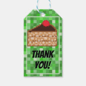 Pixelated Gamer Green Pixel Cake Slice Game On Geschenkanhänger (Vorderseite)