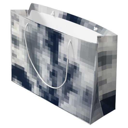 Pixelated Gift Bag Große Geschenktüte (Rückseite Schrägansicht)