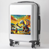 pixelated image of a dragon trainer aufkleber (Koffer)