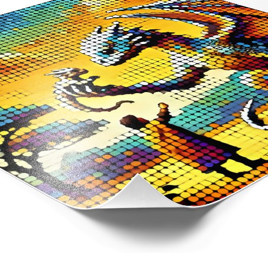 pixelated image of a dragon trainer fotodruck (Ecke)