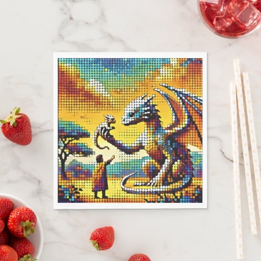 pixelated image of a dragon trainer serviette (Beispiel)