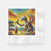 pixelated image of a dragon trainer serviette (Vorderseite)