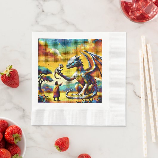 pixelated image of a dragon trainer serviette (Beispiel)