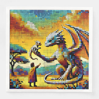 pixelated image of a dragon trainer serviette