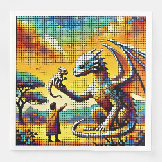 pixelated image of a dragon trainer serviette (Vorderseite)