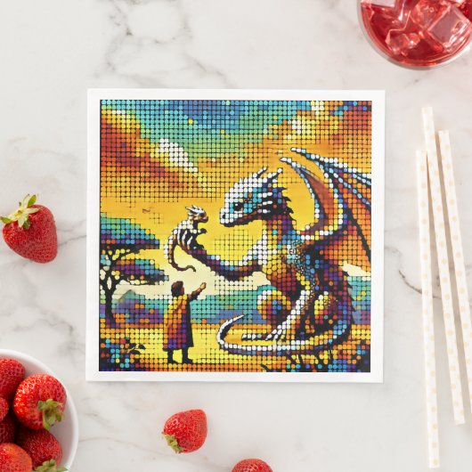 pixelated image of a dragon trainer serviette (Beispiel)