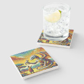 pixelated image of a dragon trainer steinuntersetzer (Seitenansicht)