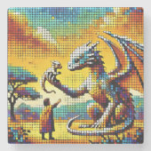 pixelated image of a dragon trainer steinuntersetzer (Vorderseite)