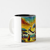 pixelated image of a dragon trainer zweifarbige tasse (Vorderseite Links)