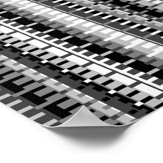 Pixelated Mathematical Pattern  Poster (Ecke)