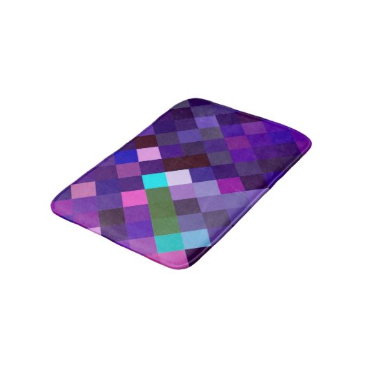Pixelated Pattern - Purple Badematte (Schrägansicht)