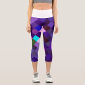 Pixelated Pattern - Purple Capri Leggings (Vorderseite)