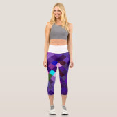 Pixelated Pattern - Purple Capri Leggings (Vorderseite)