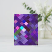 Pixelated Pattern - Purple Postkarte (Stehend Vorderseite)