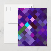 Pixelated Pattern - Purple Postkarte (Vorne/Hinten)