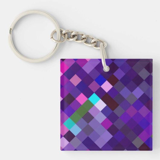 Pixelated Pattern - Purple Schlüsselanhänger (Vorderseite)