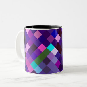 Pixelated Pattern - Purple Zweifarbige Tasse