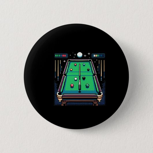 Pixelated Pot 8-Bit Billiards Button (Vorderseite)