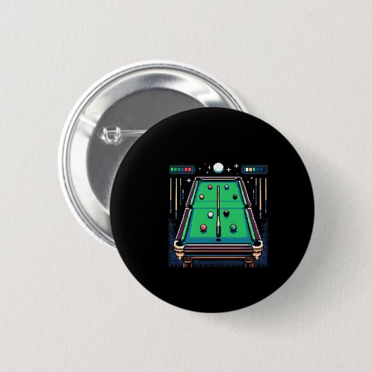 Pixelated Pot 8-Bit Billiards Button (Vorne & Hinten)
