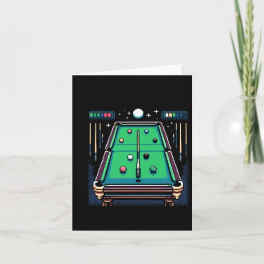 Pixelated Pot 8-Bit Billiards Karte (Vorderseite)
