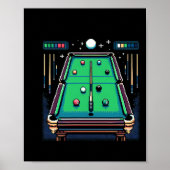 Pixelated Pot 8-Bit Billiards Poster (Vorne)