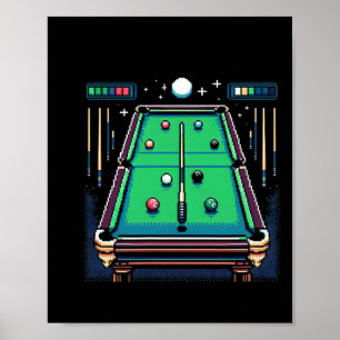 Pixelated Pot 8-Bit Billiards Poster