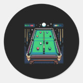 Pixelated Pot 8-Bit Billiards Runder Aufkleber (Vorderseite)